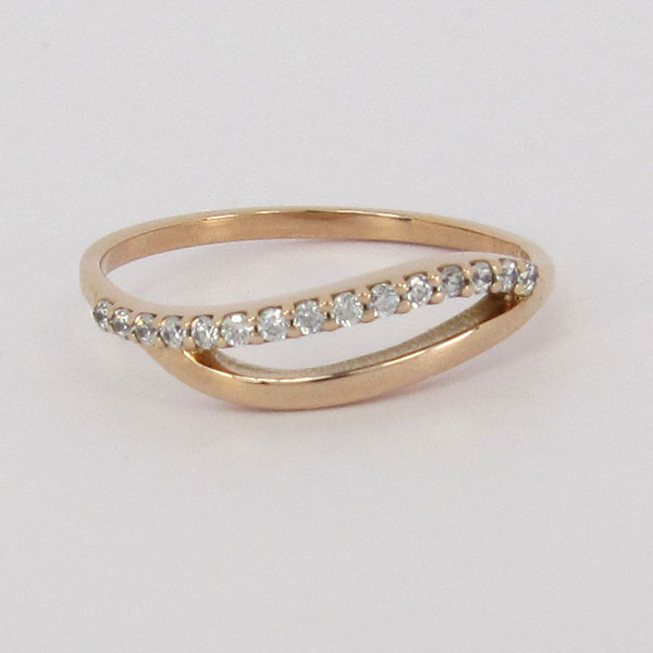 Prsten z růžového zlata se zirkony Z70-228